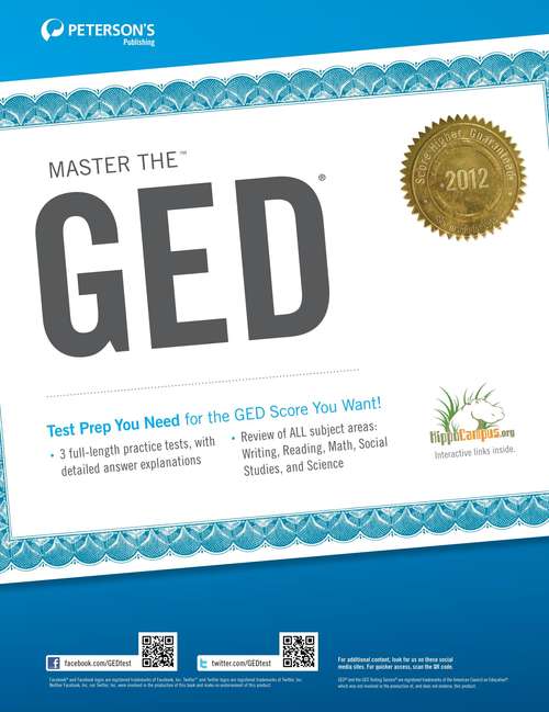 Book cover of Master the GED: The GED Tests--The Basics