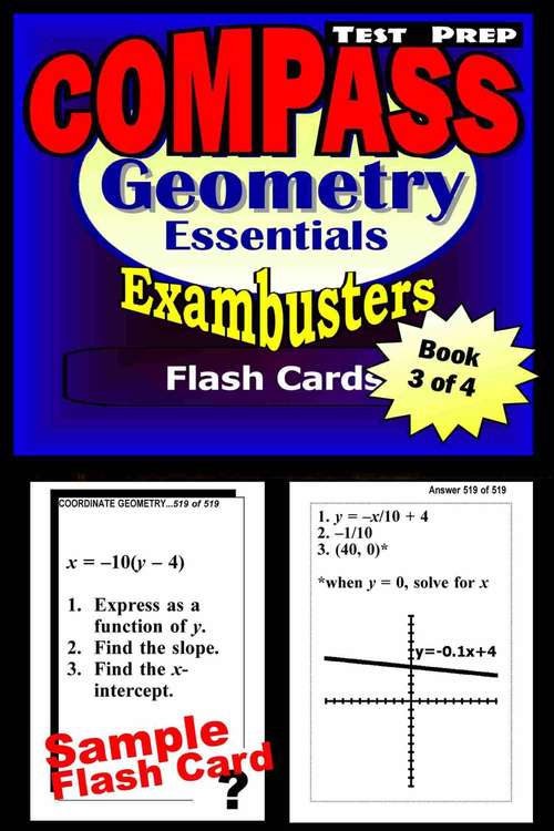 Book cover of COMPASS Test Prep Flash Cards: Geometry Essentials (Exambusters COMPASS Workbook: 3 of 4)