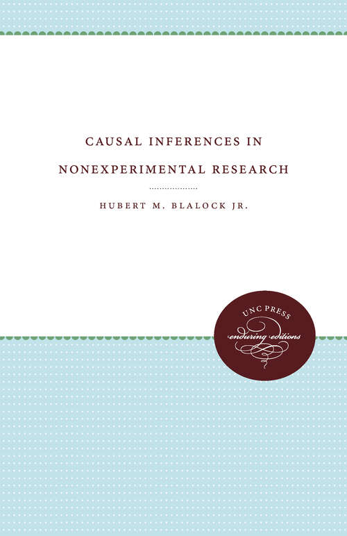 Book cover of Causal Inferences in Nonexperimental Research