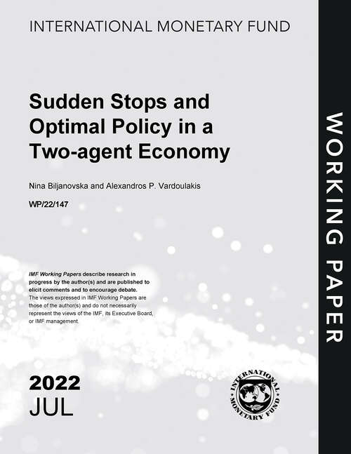 Book cover of Sudden Stops and Optimal Policy in a Two-agent Economy