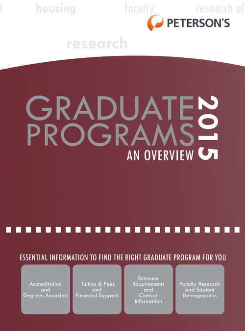 Book cover of Graduate & Professional Programs: An Overview 2015 (Grad 1)