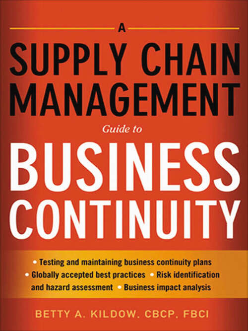 Book cover of Supply Chain Management Guide to Business Continuity