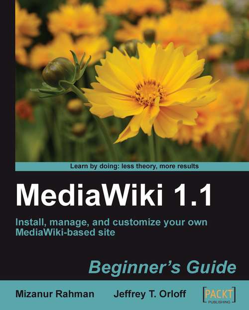 Book cover of MediaWiki 1.1 Beginner's Guide