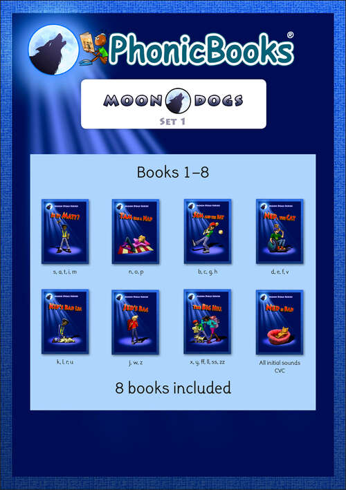 Book cover of Phonic Books Moon Dogs Set 1: Decodable Books for Older Readers (Alphabet at CVC Level) (Phonic Books Catch-Up Decodable Readers)