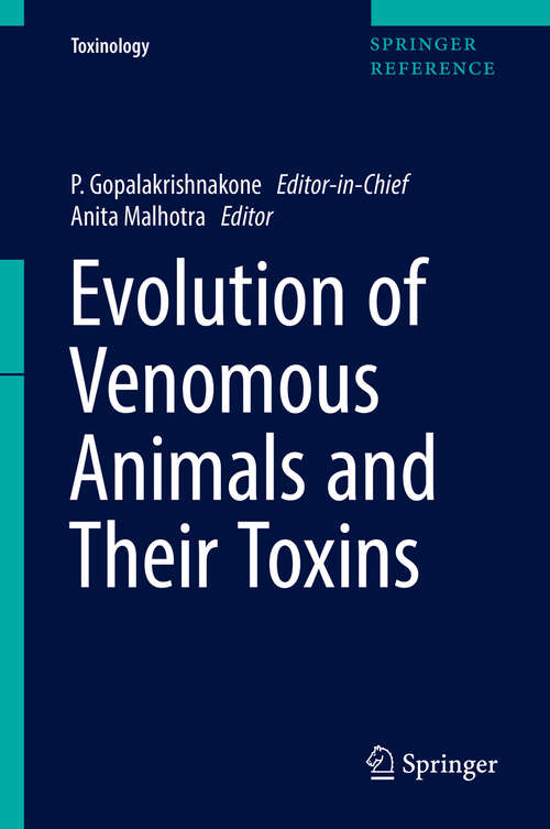 Book cover of Evolution of Venomous Animals and Their Toxins