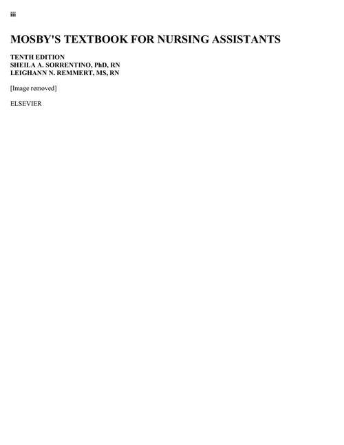 Book cover of Mosby's Textbook For Nursing Assistants (Tenth Edition)