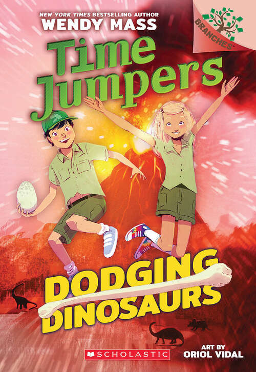 Book cover of Dodging Dinosaurs: A Branches Book (Time Jumpers #4)