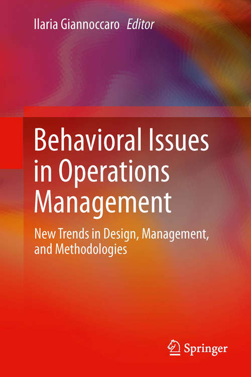 Book cover of Behavioral Issues in Operations Management