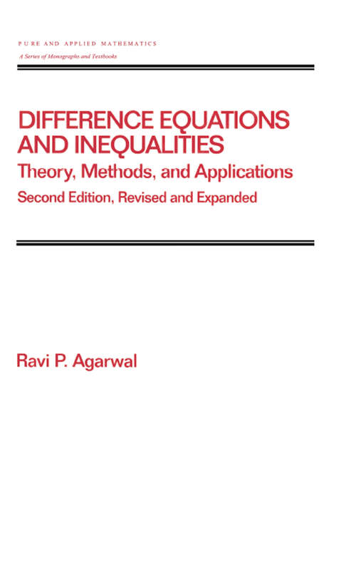 Book cover of Difference Equations and Inequalities: Theory, Methods, and Applications (1)