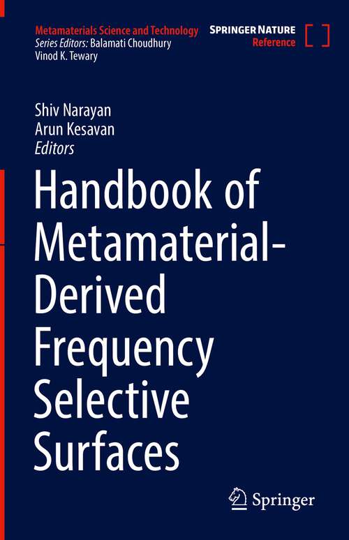 Book cover of Handbook of Metamaterial-Derived Frequency Selective Surfaces (1st ed. 2022) (Metamaterials Science and Technology #3)