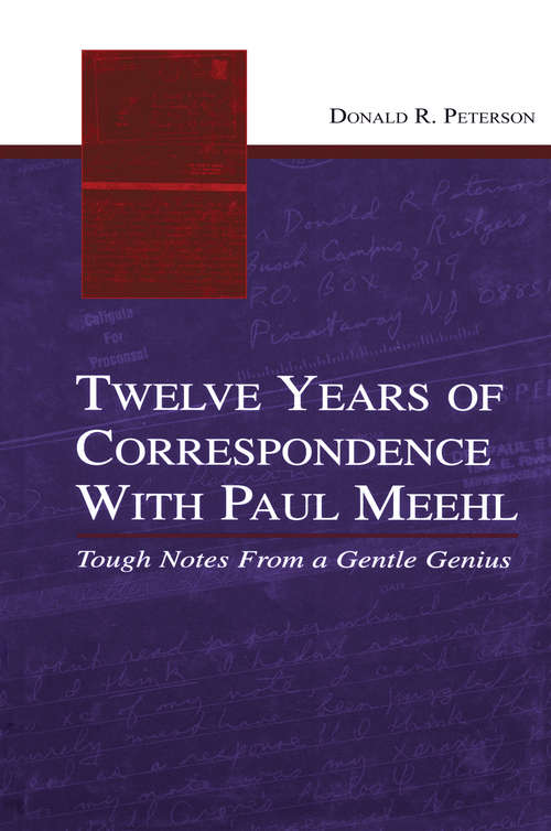 Book cover of Twelve Years of Correspondence With Paul Meehl: Tough Notes From a Gentle Genius