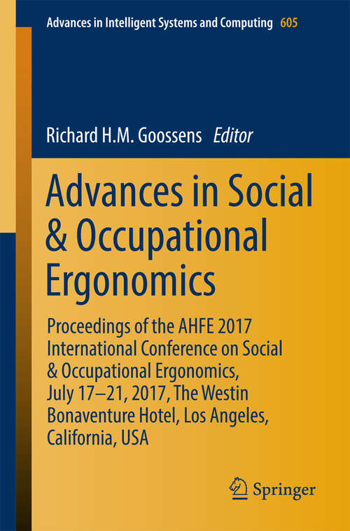 Book cover of Advances in Social & Occupational Ergonomics