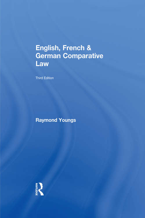Book cover of English, French & German Comparative Law