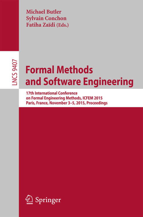 Book cover of Formal Methods and Software Engineering