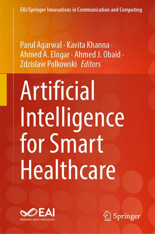 Book cover of Artificial Intelligence for Smart Healthcare (1st ed. 2023) (EAI/Springer Innovations in Communication and Computing)