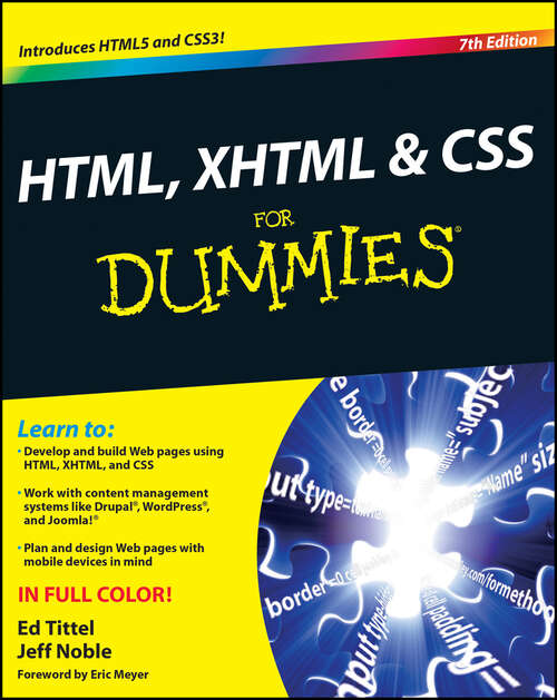 Book cover of HTML, XHTML and CSS For Dummies, 7th Edition