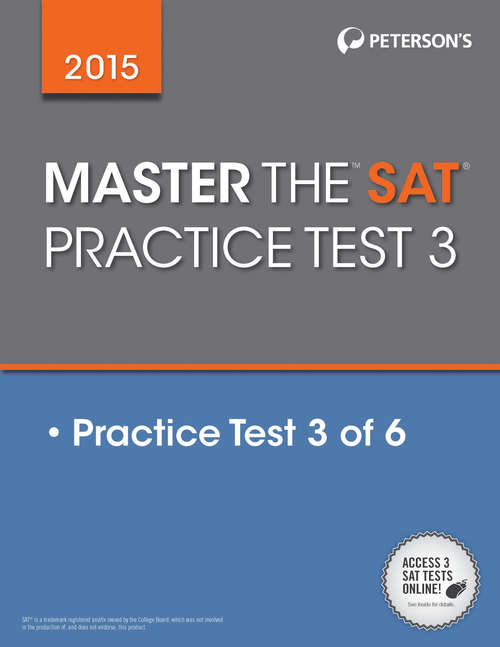 Book cover of Master the SAT 2015: Prac Tes 3 of 6