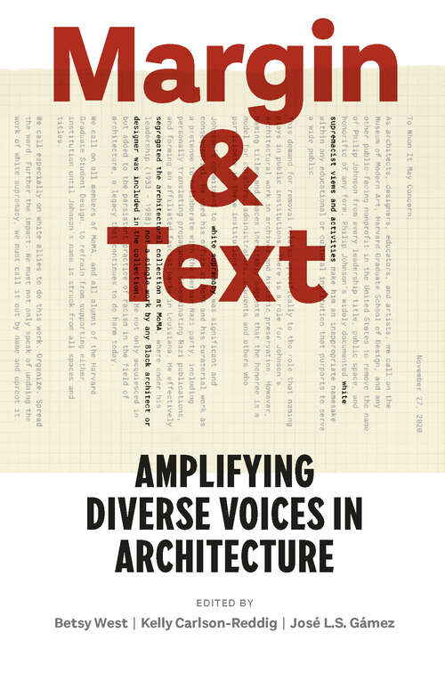 Book cover of Margin and Text: Amplifying Diverse Voices in Architecture