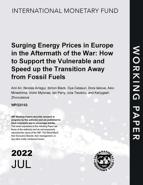 Book cover of Surging Energy Prices in Europe in the Aftermath of the War: How to Support the Vulnerable and Speed up the Transition Away from Fossil Fuels