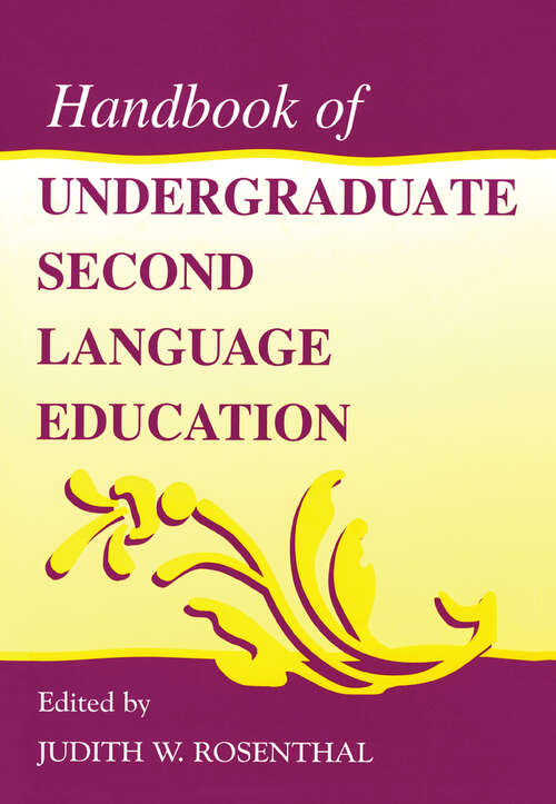Book cover of Handbook of Undergraduate Second Language Education