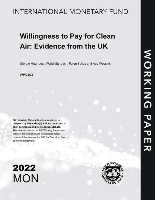 Book cover of Willingness to Pay for Clean Air: Evidence from the UK