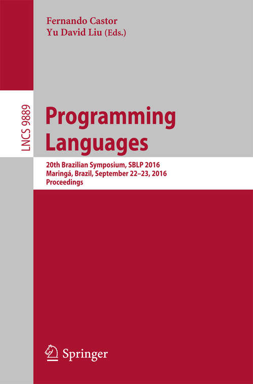 Book cover of Programming Languages