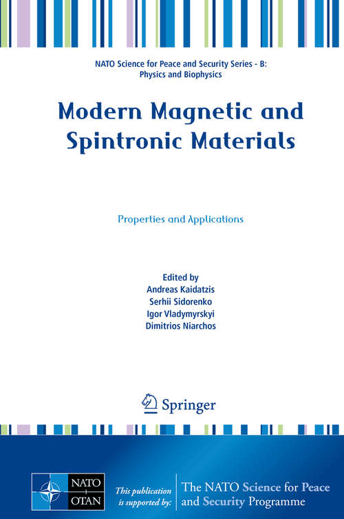 Book cover of Modern Magnetic and Spintronic Materials: Properties and Applications (1st ed. 2020) (NATO Science for Peace and Security Series B: Physics and Biophysics)