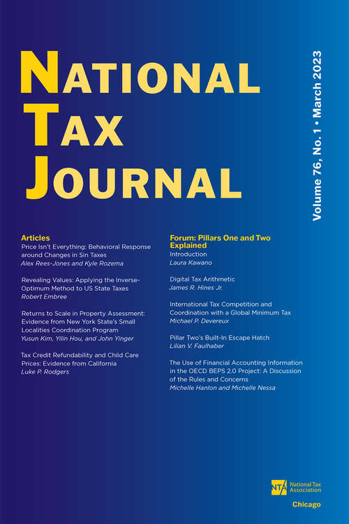Book cover of National Tax Journal, volume 76 number 1 (March 2023)