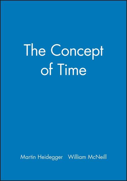 Book cover of The Concept of Time