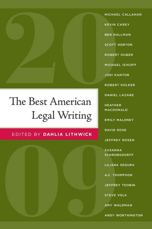 Book cover of The Best American Legal Writing 2009