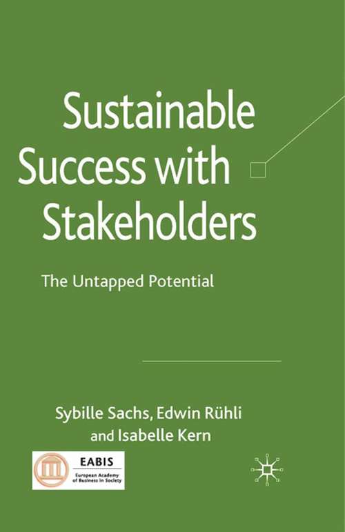 Book cover of Sustainable Success with Stakeholders