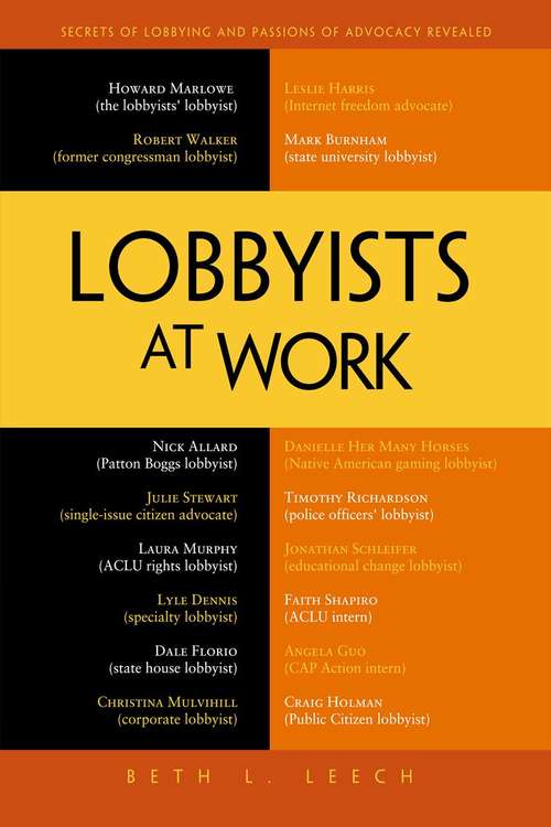 Book cover of Lobbyists at Work
