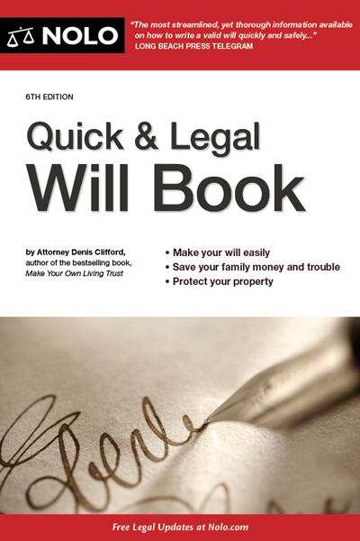 Book cover of Quick & Legal Will Book