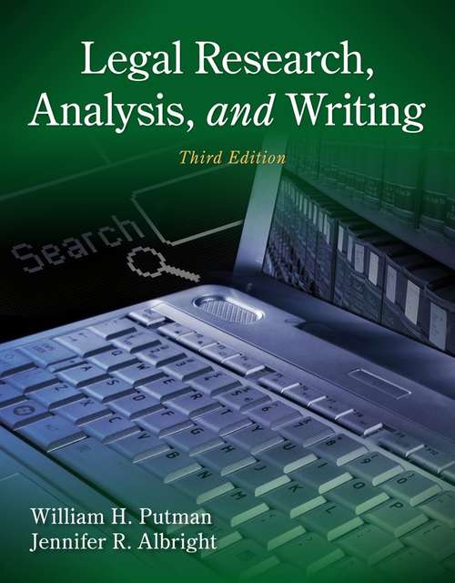 Book cover of Legal Research, Analysis, And Writing