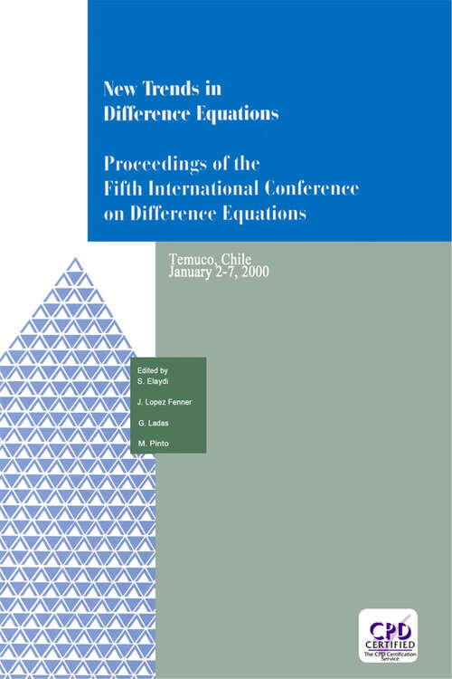 Book cover of New Trends in Difference Equations: Proceedings of the Fifth International Conference on Difference Equations Tampico, Chile, January 2-7, 2000 (1)