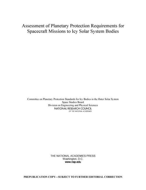 Book cover of Assessment of Planetary Protection Requirements for Spacecraft Missions to Icy Solar System Bodies