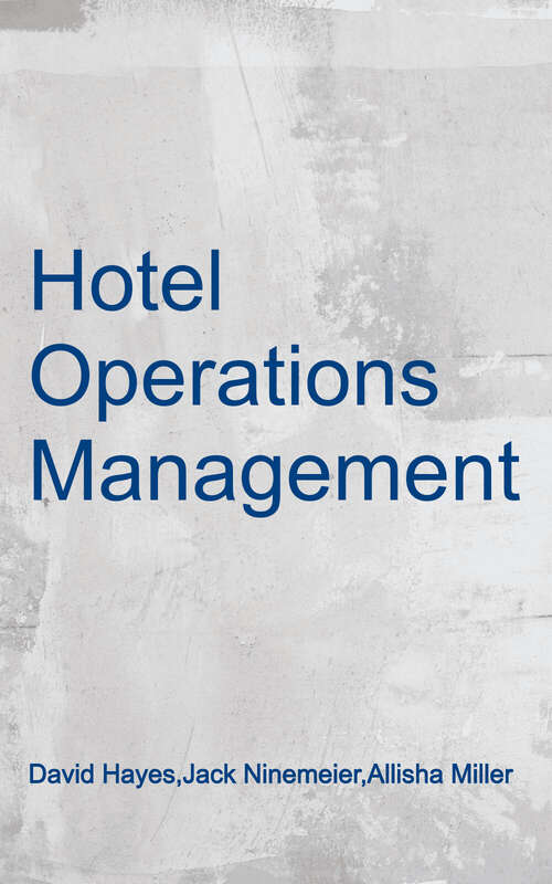 Book cover of Hotel Operations Management (Third Edition)