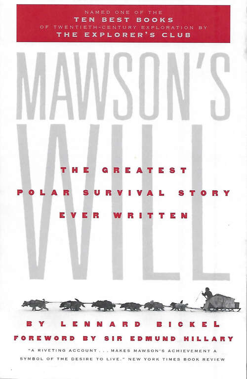 Book cover of Mawson's Will: The Greatest Survival Story Ever Written (2)