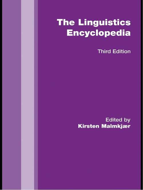 Book cover of The Routledge Linguistics Encyclopedia (3)