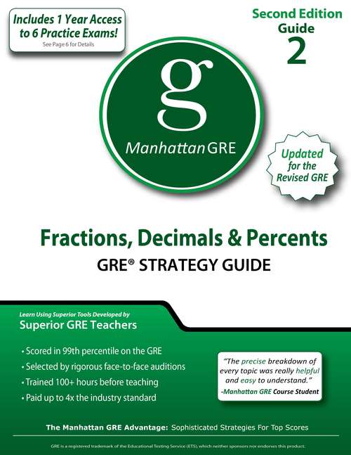 Book cover of Fractions, Decimals & Percents : GRE Math Preparation Guide