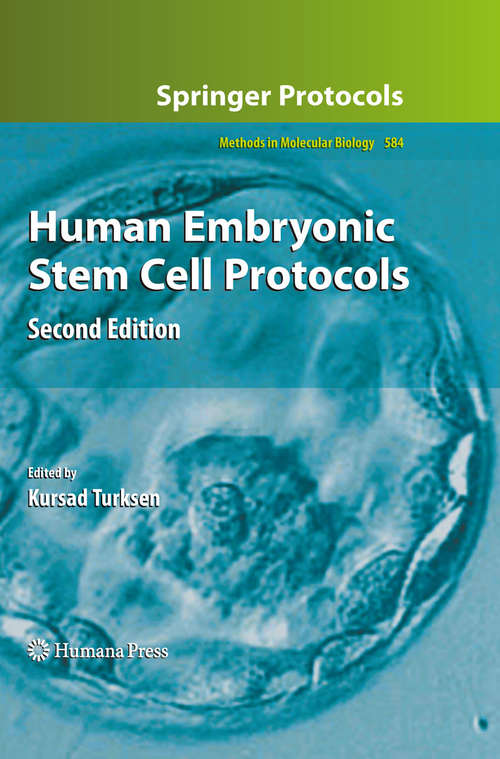 Book cover of Human Embryonic Stem Cell Protocols