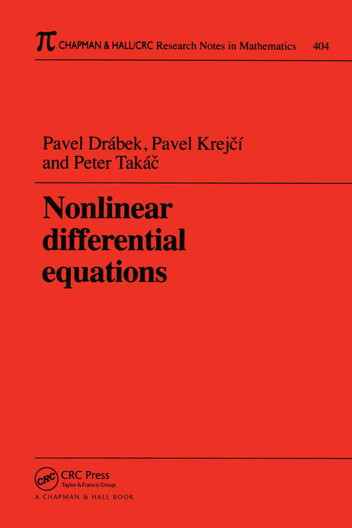 Book cover of Nonlinear Differential Equations (Chapman & Hall/CRC Research Notes in Mathematics Series)