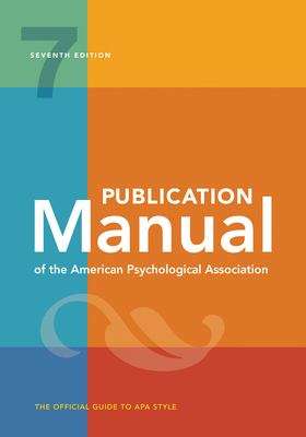 Book cover of Publication Manual of the American Psychological Association (Seventh Edition)
