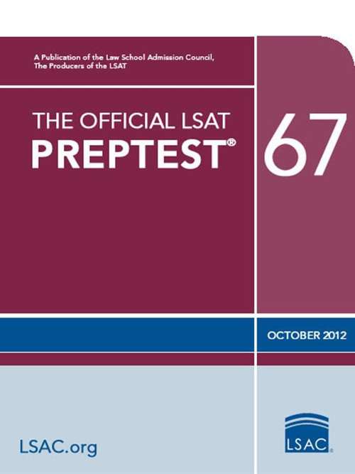 Book cover of The Official LSAT PrepTest 67