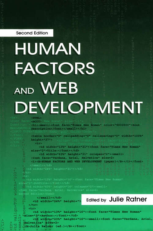 Book cover of Human Factors and Web Development (2)