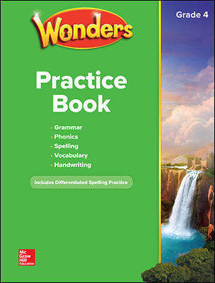 Book cover of Wonders, Grade 4, Practice Book (National ed.)