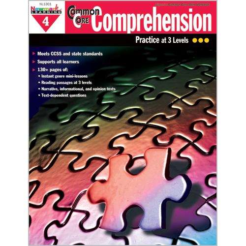 Book cover of Grade 4 Common Core Comprehension: Practice at 3 Levels
