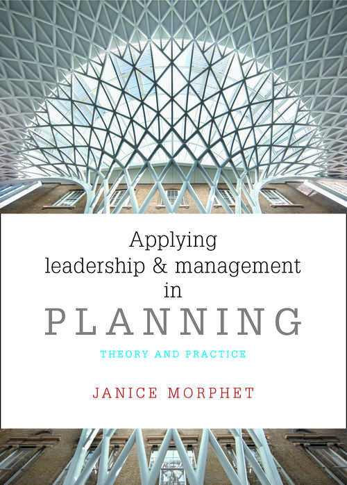 Book cover of Applying leadership and management in planning: Theory and Practice