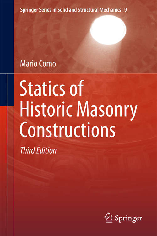 Book cover of Statics of Historic Masonry Constructions