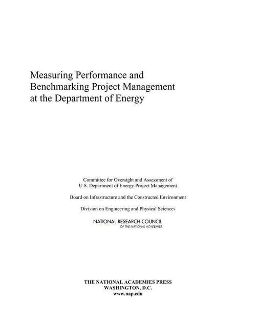 Book cover of Measuring Performance and Benchmarking Project Management at the Department of Energy
